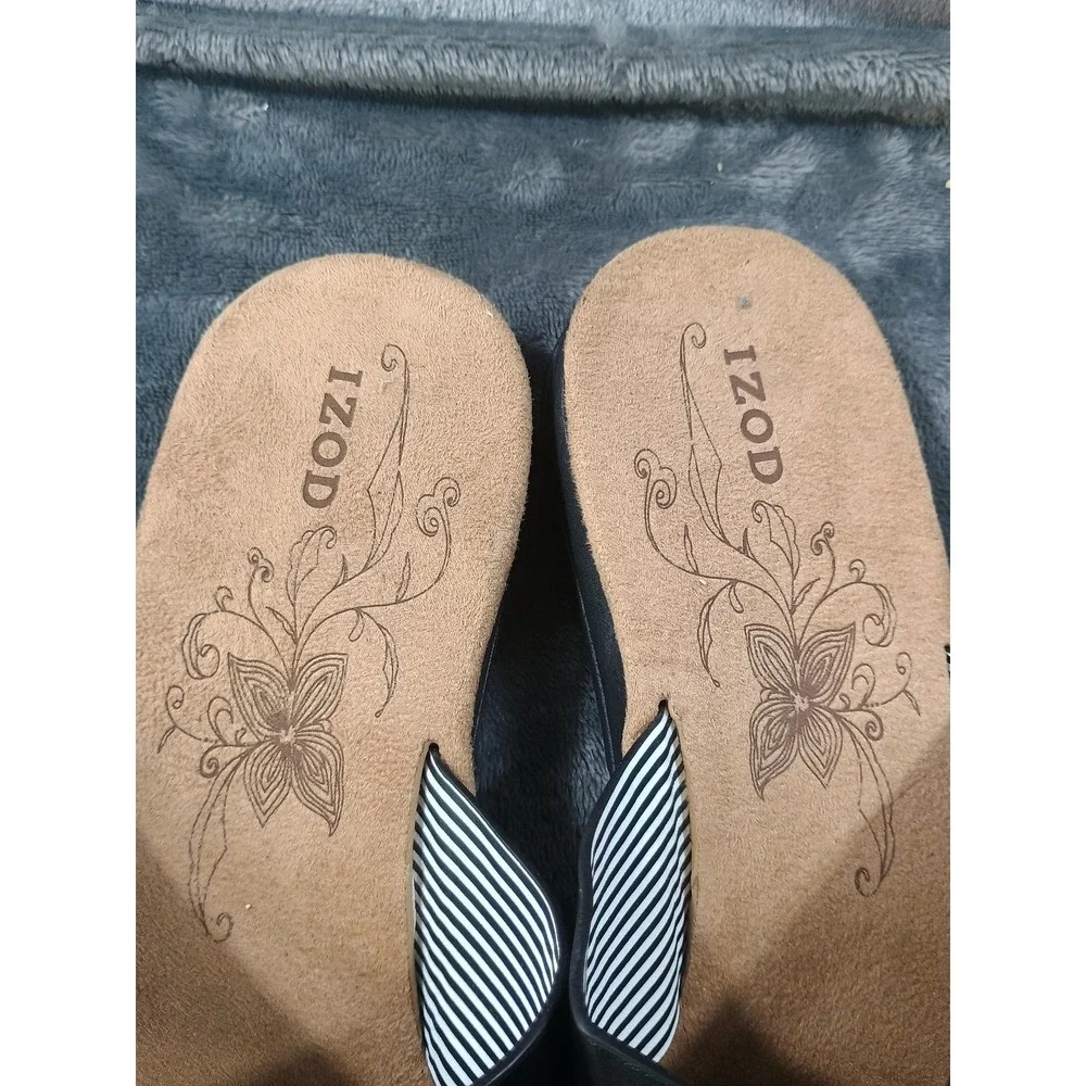 IZOD Womens‎ Alyssa Black 9M Crisscross Strap Slide Sandals